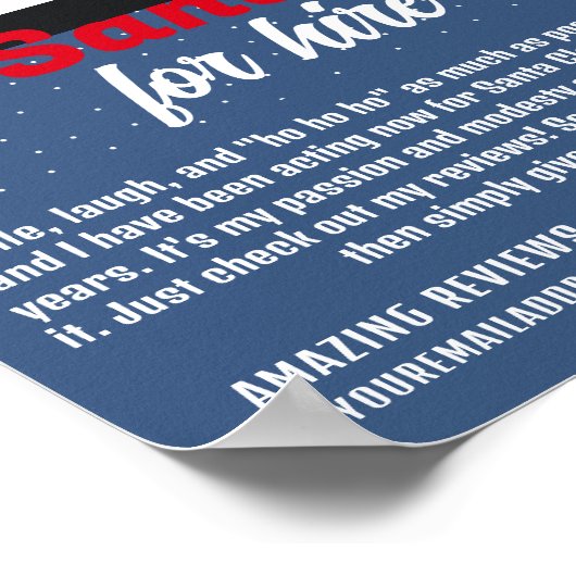 Abstracte Kerstman, Santa Claus Entertainer Advert Poster (Hoek)