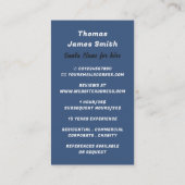 Abstracte kerstman, Santa Claus Entertainer Visitekaartje (Achterkant)