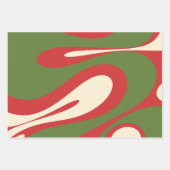 Abstracte kerstpatronen met Mellow Flow Retro Inpakpapier Vel (Voorkant 3)