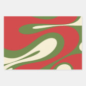 Abstracte kerstpatronen met Mellow Flow Retro Inpakpapier Vel (Voorkant 2)