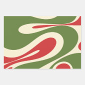 Abstracte kerstpatronen met Mellow Flow Retro Inpakpapier Vel (Voorkant)