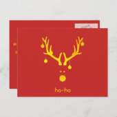 Abstracte kerstrendiertjes met een schimmel goud,  feestdagenkaart (Voorkant / Achterkant)