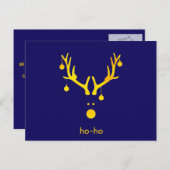 Abstracte kerstrendiertjes met een schimmel goud feestdagenkaart (Voorkant / Achterkant)