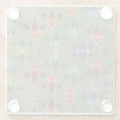 Abstracte kerststerren Groen, Rood, Blauw Glazen Onderzetter (Achterkant)