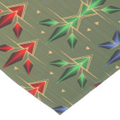 Abstracte kerststerren Groen, Rood, Blauw Medium Tafelloper (Hoek)