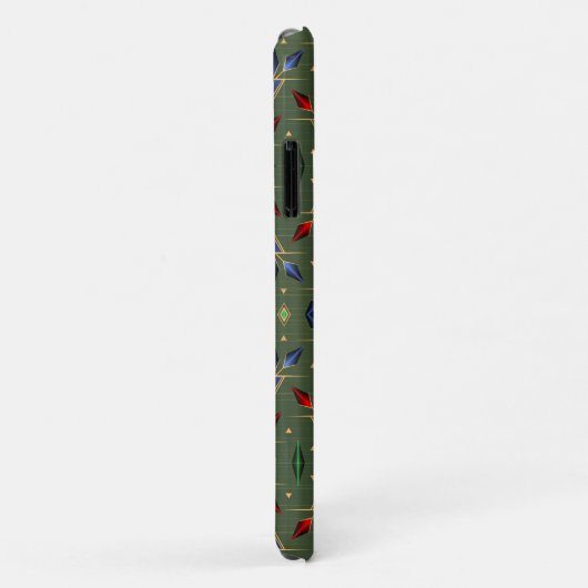 Abstracte kerststerren Pattern Red Blue Green Case-Mate iPhone Case (Achterkant/rechts)