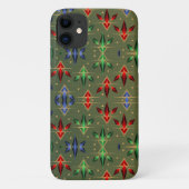 Abstracte kerststerren Pattern Red Blue Green Case-Mate iPhone Case (Achterkant)
