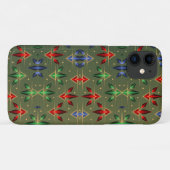 Abstracte kerststerren Pattern Red Blue Green Case-Mate iPhone Case (Achterkant (horizontaal))