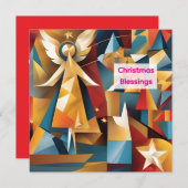 Abstracte kerstvakantie engel kaart (Voorkant / Achterkant)