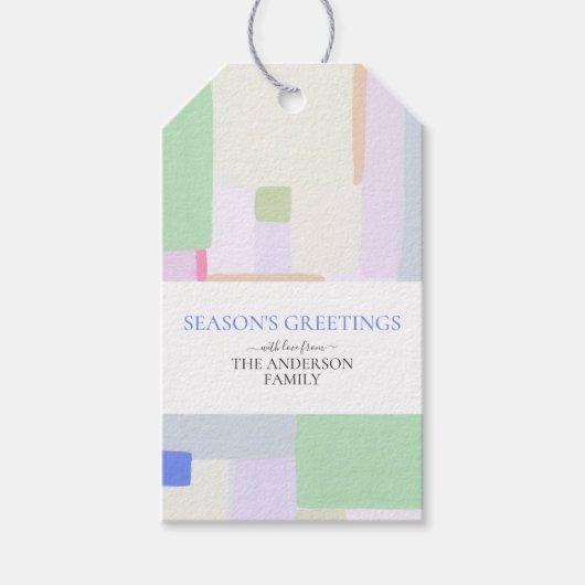 Abstracte kerstvakantie-uitnodiging cadeau label cadeaulabel (Voorkant)