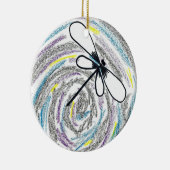 Abstracte kerstversiering met Dragonfly Keramisch Ornament (Rechts)