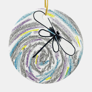 Abstracte kerstversiering met Dragonfly Keramisch Ornament