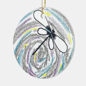 Abstracte kerstversiering met Dragonfly Keramisch Ornament (Links)