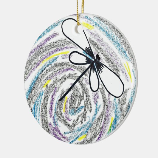 Abstracte kerstversiering met Dragonfly Keramisch Ornament (Links)