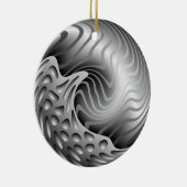 Abstracte kerstversiering met metalen zout keramisch ornament (Rechts)