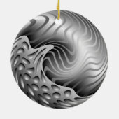 Abstracte kerstversiering met metalen zout keramisch ornament (Achterkant)