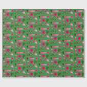 Abstracte kerstvormen in rood en groen. cadeaupapier (Vlak)