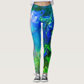 Abstracte ketelkokers met getextureerde inkt, groe leggings (Voorkant)