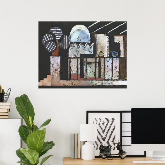 Abstracte keuken poster (Thuiskantoor)