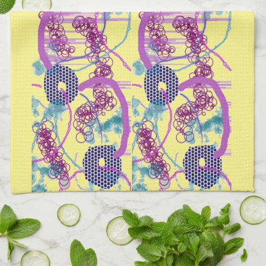 Abstracte keukenhanddoek met Jouw naam (Gevouwen)