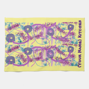Abstracte keukenhanddoek  met Jouw naam