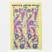 Abstracte keukenhanddoek met Jouw naam (Verticaal)