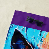 Abstracte keukenhanddoek met kleurrijke welder strandlaken (In situ)