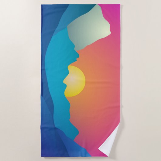 Abstracte keukenhanddoek voor het landschap strandlaken (Voorkant)