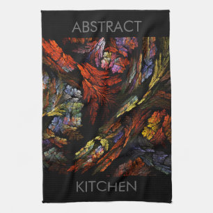 Abstracte keukenhanddoek voor kleurenharmonie