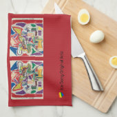 Abstracte keukenhanddoeken met kleurintensiteit (Quarter Fold)