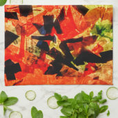 Abstracte keukenhanddoeken, Oranje handdoek (Gevouwen)