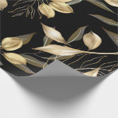 Abstracte kieuwbladeren. Luxe glitter ginkgo Cadeaupapier (Hoek)