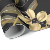 Abstracte kieuwbladeren. Luxe glitter ginkgo Cadeaupapier (Rol Hoek)