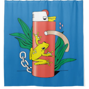 Abstracte Kikker Zippo-printkunst   Cute Frog Love Douchegordijn
