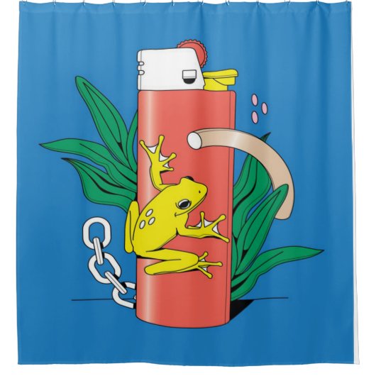 Abstracte Kikker Zippo-printkunst | Cute Frog Love Douchegordijn (Voorkant)