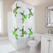 Abstracte kikkers douchegordijn (In situ)