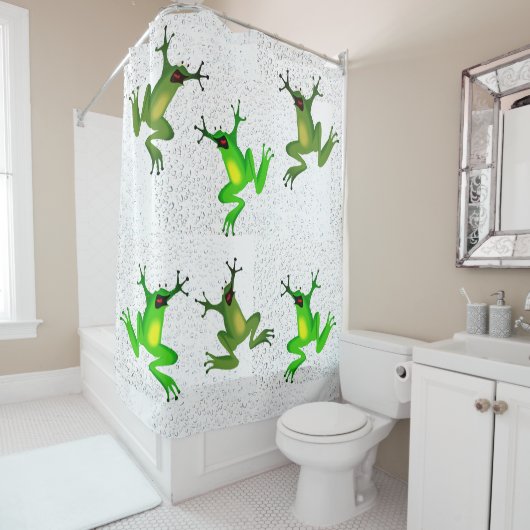 Abstracte kikkers douchegordijn (In situ)
