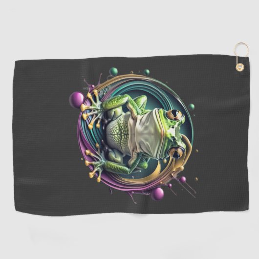 Abstracte kikkersymfonie golfhanddoek (Horizontaal)