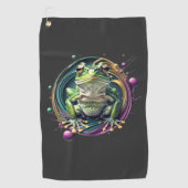 Abstracte kikkersymfonie golfhanddoek (Voorkant)