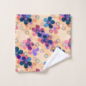 Abstracte kinder cartoon bloembloemen florale retr bad handdoek (Wasdoekje)