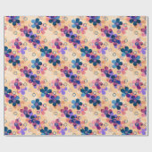 Abstracte kinder cartoon bloembloemen florale retr cadeaupapier (Vlak)