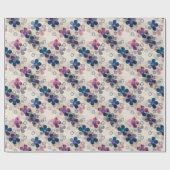 Abstracte kinder cartoon bloembloemen florale retr cadeaupapier (Vlak)