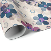 Abstracte kinder cartoon bloembloemen florale retr cadeaupapier (Rol Hoek)