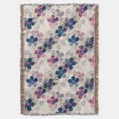 Abstracte kinder cartoon bloembloemen florale retr deken (Voorkant Verticaal)