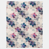 Abstracte kinder cartoon bloembloemen florale retr fleece deken (Voorkant)
