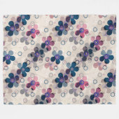 Abstracte kinder cartoon bloembloemen florale retr fleece deken (Voorkant (Horizontaal))