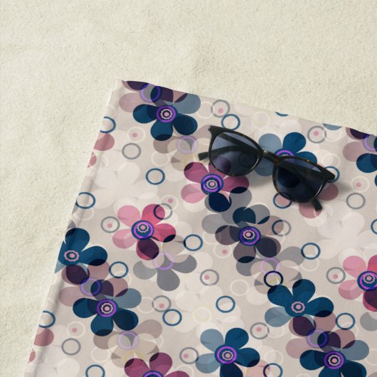 Abstracte kinder cartoon bloembloemen florale retr strandlaken (In situ)