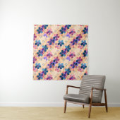 Abstracte kinder cartoon bloembloemen florale retr wandkleed (In Situ (horizontaal))