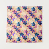 Abstracte kinder cartoon bloembloemen florale retr wandkleed (Voorkant)