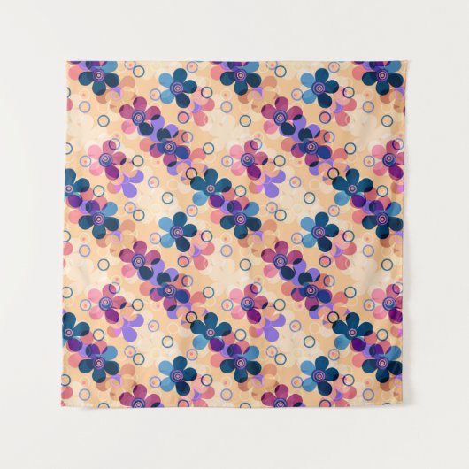 Abstracte kinder cartoon bloembloemen florale retr wandkleed (Voorkant)